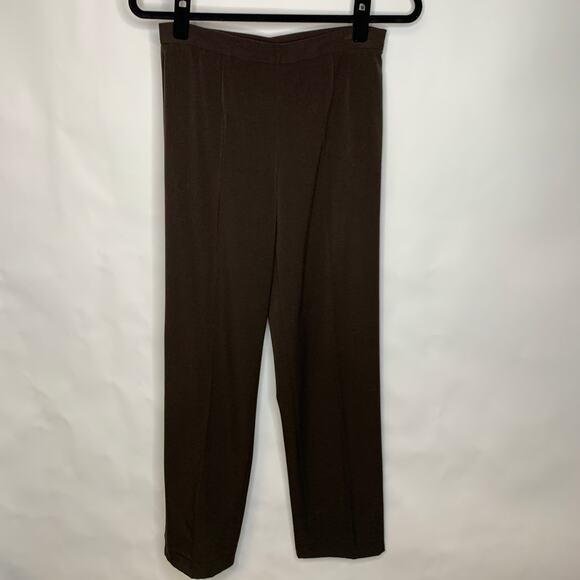Dark Brown Trousers Flat Front Sz 4 - Picture 7 of 8